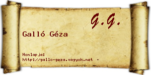 Galló Géza névjegykártya